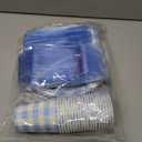 140Pcs Gingham Party Supplies for 20 Guests Thick Paper Plates and Napkins Knives Spoons Forks Cups Disposable Party Set Cutlery for Dinner Baby Shower Wedding Favor (Blue)