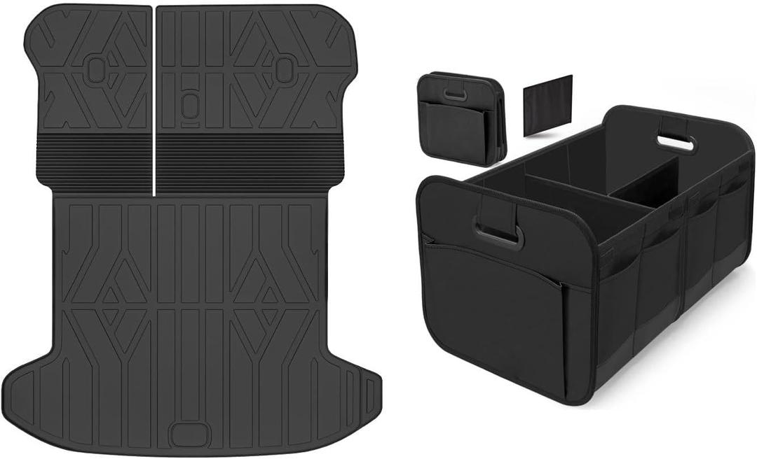 Cargo Trunk Mat with Backrest Mats for Kia Sportage 2023-2025 2026,All Weather Protection TPE Heavy Duty Cargo Liner Sportage Accessories,Black