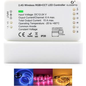 GLEDOPTO ZigBee 3.0 LED Strip Controller RGB+CCT Mix Dimmable Compatible with SmartThings Amazon Echo Plus App/Voice Control for RGB Warm White Cold White LED Strip Light (Require ZigBee Hub)