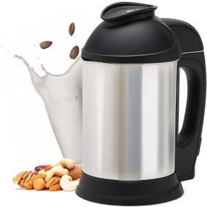 Almond Cow Nut Milk Maker Machine, Plant-Based Milk Maker for Almond, Oat, Cashew, Soy Milk, Stainless Steel, No Straining Needed - Makes 5-6 Cups, 120V