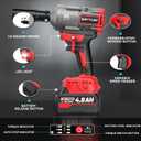 SEYVUM Cordless Impact Wrench, 1/2 Max Torque 600 Ft-lbs / 800 N.m Powerful Impact Gun, 20V 3500RPM Electric Impact Driver, 2 x 4.0Ah Battery & Fast Charger, 6 Impact Sockets, Carrying Case Included