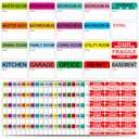 Labelebal 600 Writable Stickers 2” x 3” Each,20 Designs Pre-Printed Color-Coded Home Moving Packing Box Labels with Fragile, Extra, Heavy Labels