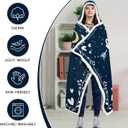 GEEMBI Birthday Gifts for Mom from Daughter or Son - Blue Mama Wearable Blanket Hoodie 47x72 in - Birthday Gifts for Women, Gift for Mother in Law, Mama Gift Ideas, Blanket for Mom (Blue - Bear Family)