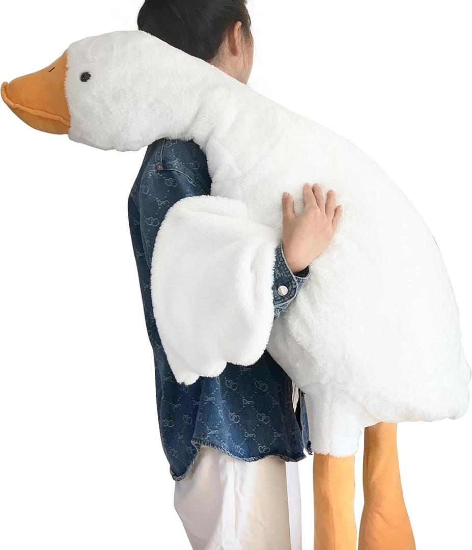 Haengbuk-Goose Stuffed Animal, 51.2in/130cm Giant Sleeping Hugging Pillow, Soft White Swan Plush Toy, Gift for Kids, Friends or Family