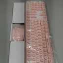 FOPETT Wireless Keyboard and Mouse Combo, 104 Keys Full-Sized 2.4 GHz Round Keycap Colorful Keyboards, USB Receiver Plug and Play, for Windows, Mac, PC, Laptop, Desktop (Pink)