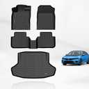 KELCSEECS Floor Mats & Cargo Liner(Not for Hatchback) for 2025 2024 2023 2022 Civic Sedan Si(Include 2nd Row with USB Port) All Weather Car Mats Cargo Mat Floor Liners Trunk Mat Civic Trunk Liner