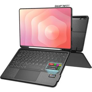 Doohoeek Keyboard Folio w/Status Screen for Samsung Galaxy Tab S11 11 inch 2025, Tab S11 11" Bluetooth Keyboard with Trackpad & Any-Angle Stand & Backlit Key, Tab S11 Keyboard Cover