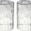 2 Pack Glass Lamp Shade Replacement Only, Cylinder Water Ropple 1-5/8 Inch Fitter, 4.3"D x 4.3"W x 6.7"H Lampshade Cover for Table Lamp, Ceiling Fixture Chandelier Pendant Light Wall Sconce