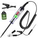 Automotive Test Light with 3-120V LED Digital Voltage Display, Auto Circuit Tester with Voltmeter & Dual Color Polarity Indicate, Electric Test Pen w/Stainless Probe for Car/Truck/SUV Checker