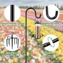 ANIDEER 96" Shepherds Hooks for Outdoor, Heavy Duty Garden Bird Feeder Pole Hanging Bird Feeder, Solar Light Lanterns, Outdoor Plant Hanger Hook with 7 Base Prongs, 1 Pack