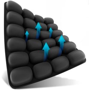 Sondur Travel Cushion CloudAir Technology Airplane Seat Cushion Inflatable Travel Cushion for Long Flights Portable Air Cell Design, Puncture-Resistant Waterproof Pad Black