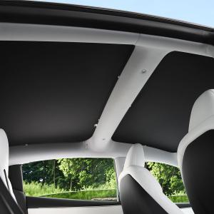 TPARTS Glass Roof Sunshade for Tesla Model 3 Highland 2024-2026(Premium/Performance) Foldable Reflective Sunroof Cover Heat Insulating UV Blocking Interior Accessories [No Sagging]- Set of 2 (Black)