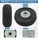 BigHead 105-3471 Front Wheel & Tire Assembly for Lawn Mowers | Compatible with Toro TimeCutter/Exmark Quest Z-Turn Riding Mower 4.10x3.50-4 Tire, 3/4" ID, 4-1/4" Hub Length with Grease Zerk (2 Pack)