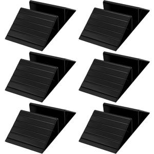 Dog Gate Support Feet, 6 Pack Plastic Triangle Stabilizer for Freestanding Pet Gates, Fence Panel Reinforcement Fittings for Configurable Dog & Baby Gates (Black)