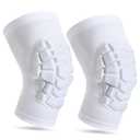 LUODITO Wrestling Knee Pads for Kids Youth Adult, Knee Compression Sleeve for Basketball Volleyball Football, 1 Pair Short Knee Pads Sleeves ((#2) White-2pcs,Medium)