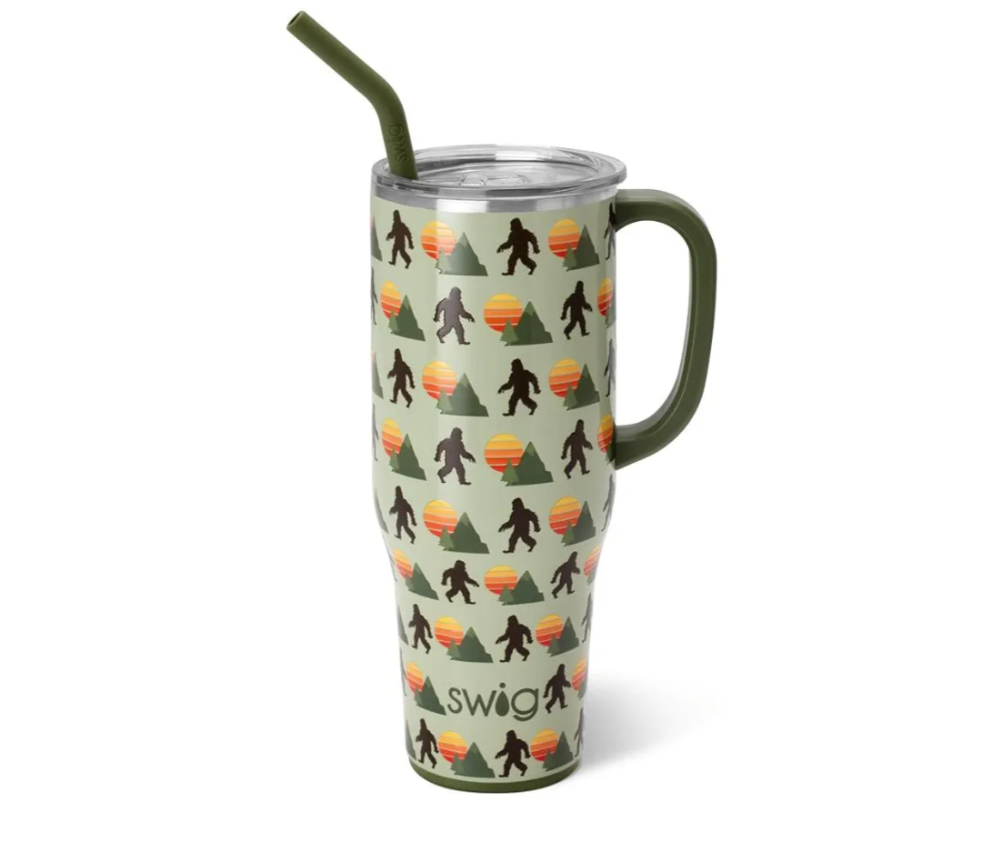 Swig Life 40oz Mega Mug, 40 oz Tumbler with Handle and Straw, Cup Holder Friendly, Dishwasher Safe, Extra Large Insulated Tumbler, Stainless Steel (Wild Thing