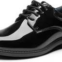 Bruno Marc Lace-Up Comfortable Fashion Shoes, Size 3 Little Kid, Black-Pat, SBOX2401K