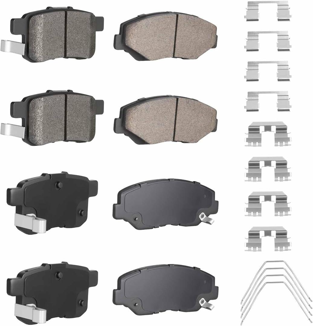 8PCS Rear Semi-Metallic &Front Ceramic Brake Pads Fit for Honda Accord 2.4L 2008 2009 2010