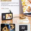 2025 New Digital Camera, 56MP FHD 1080P for Kids with 16x Digital Zoom Anti Shake, Face Detect, Smile Capture, 32GB TF Card, Battery, Lanyard, a Great Gift for Boys & Girls,Black