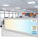 2 Pack 1x4 LED Flat Panel Lights, 5 CCT 5 Power Modes Adjustable LED Ceiling Light, 40W/5000LM Recessed Drop Ceiling Lights Fixtures, 0-10V Dimmable Troffer Light for Office/Garage-ETL, FCC, CE