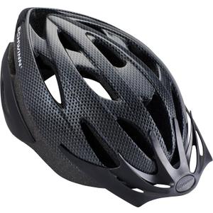 Schwinn Thrasher Helmet for Adults, Size 58-62 cm for Riders Ages 14+, Microshell, Adjustable Dial & Straps, Interior Padding, Air Vents, Lighted or Unlit, Visor, Adult Bike Helmet (Black)