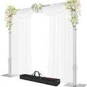 Pipe and Drape Backdrop Stand, 8.9x10ft Heavy Duty Adjustable Background Frame with Metal Base, Back Drop Holder for Parties Photography Wedding Photoshoot Decoration (Silver)