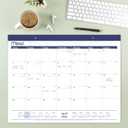 Mead Desk Calendar 2026-2027 Planning Pad, Academic 15-Month April-June, Monthly, 21.75" x 17" Standard, Ruled Daily Block (CAM92020)