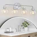 Bathroom Light Fixtures Chrome Vanity Light 27 Inch Silver 4 Light