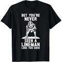 BET YOUR NEVER SEEN A LINEMAN look this good black shirt, M 