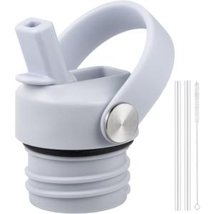 Straw Lid fits Hydro Flask Standard Mouth, 21 24 oz, Sports Flex Cap Water Bottle Accessories Replacement Top (Smoky Gray)