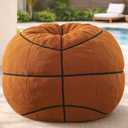Sports Basketball Bean Bag Chair - Giant Bean Bag Chairs for Adults and Kids - Oversized Bean Bag Sofa Couch with Filler - Plush BeanBag Furniture for Living Room Bedroom Dorm Office - 44 Inch Green