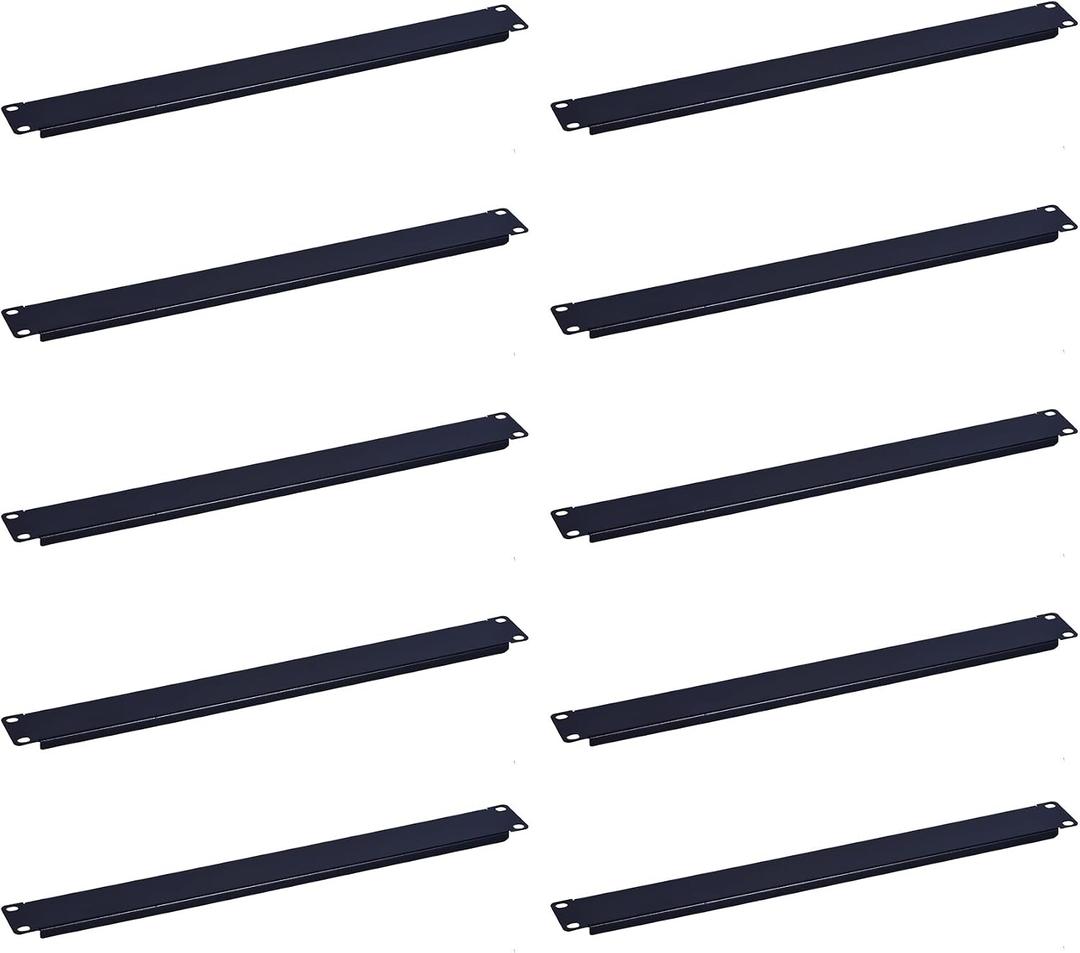 RackPath 1U Blank Rack Mount Panel Spacer (10 Pack) for 19in Server Rack Enclosure or Network Cabinet