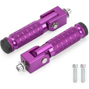 XINGWU M8 Motorcycle Foot Pegs 90 Degree Foldable Bike Pegs CNC Anti-Skid Universal for Super 73 Yamaha Honda Suzuki Aprilia Electric Car Motorbike Scooter Mini Bike Ebike Dirt Bike Go Kart (Purple)