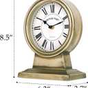 NIKKY HOME Vintage Gold Mantle Clock, Silent Non-Ticking Battery Operated Rustic Table Desk Shelf Clock for Living Room Decor