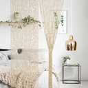 Handmade Bamboo Beaded Curtain for Doorway, Natural 52 Strands, 35.5"W x 75"L