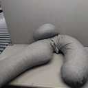 Momcozy Original F Shaped Pregnancy Pillow with Air Layer Cover, Grey