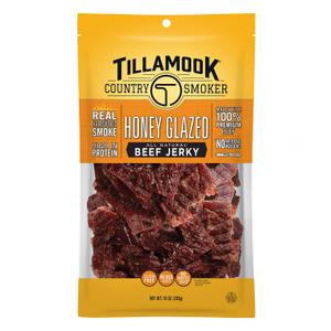 Tillamook Country Smoker Real Hardwood Smoked Beef Jerky, Honey Glazed, 10 Ounce BBD:12-27-26