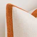 a moment Loop Yarn Linen-Like Pillow Cover Natural Soft Decorative Throw Pillow Case Farmhouse 12x20 Inch, Bohemian Textured Cushion Cover for Sofa Bed, Wrinkle-Resistant Home Decor Orange