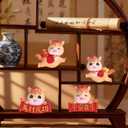 4 Pcs Chinese New Year Horse Figurines 2026 Resin Golden Mini Year of The Horse Figurine for Car Dashboard Office Tabletop Decor Lunar New Year Zodiac Collection Gift