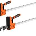 JORGENSEN 36-Inch Parallel Bar Clamp, Heavy-Duty Cabinet Master Clamp for Woodworking Glue-Up, 2200 lbs Force, Quick Release, Spreader Function, 2-Pack