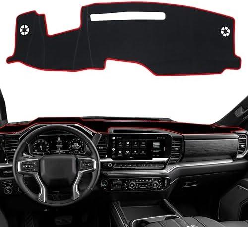 Dash Cover for 2022-2024 2025 Chevy Chevrolet Silverado/GMC Sierra 1500 Accessories Dashboard Cover Mat for 2024 2025 Silverado & Sierra 2500HD 3500HD Center Console Sunshield Carpet Protector Pad