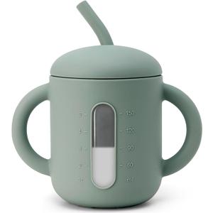 SAMiGO Silicone Sippy Cup, Baby Straw Cup for 6 12 18 Months, Sippy Cup with Straw for Toddlers 1-3 Years, Baby Water Cup for Drinking and Training, 6 oz