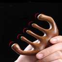 2 x 100% Natural Handmade Pure wood Five-tooth meridians comb portable gold wire sandalwood comb large wide tooth head scalp meridians scraping massage comb Wooden Comb for Men and Women