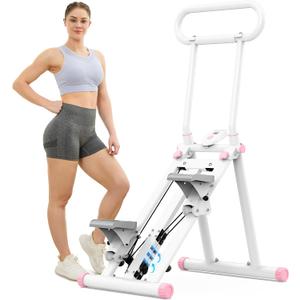 HXD-ERGO Stair Stepper for Home, New Version 6 Adjustable Resistance Vertical Climber Cardio Exercise Machine, Folding Stair Climber for Full Body Workout with Adjustable Handlebar