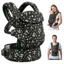 FRUITEAM Baby Carrier, Toddler Carrier with Adjustable Seat Size, Comfortable & Ergonomic Baby Carrier Newborn (7-25 LBS), Easy to Wear, Travel and Hiking Friendly (Black Floral)