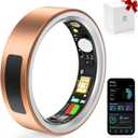 MUNBYN Smart Ring for Women and Men, Fitness Tracker with Sleep Tracking, Heart Rate, Blood Oxygen, Health Reports, Step Counter, 5ATM Waterproof, Compatible with iOS & Android, Rose Gold 8