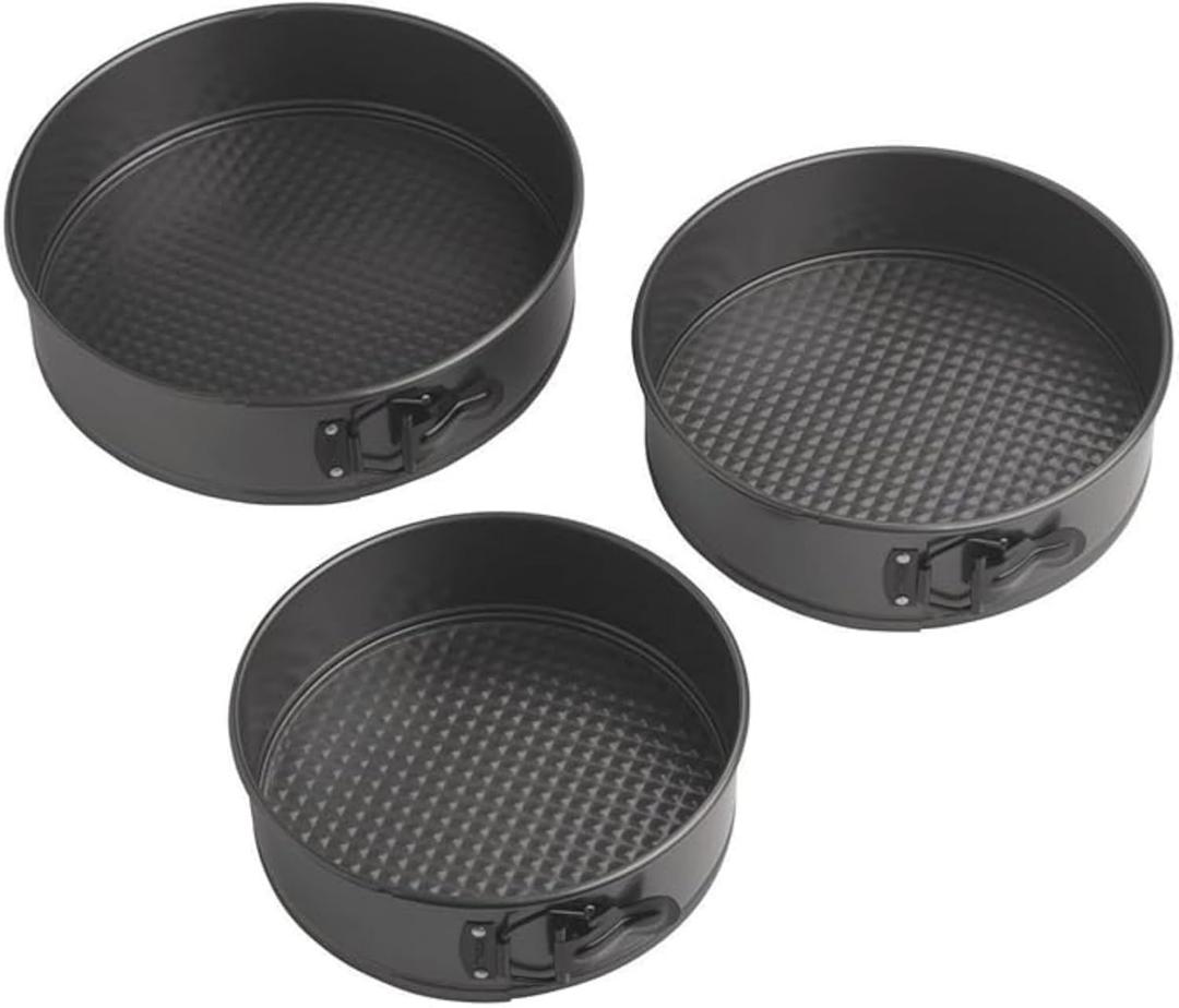 Wilton Gold Premium Non-Stick Warp-Resistant Bakeware, Made without PFAs, 3-Piece Springform Set, 8,9, 10 in, Packaging May Vary