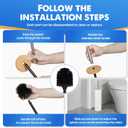 Compact Toilet Brush and Holder 2 Pack,SetStainless Steel Handle Toilet Brush,Deep Cleaning,Durable Nylon bristles,Splash-Proof Design(White&Black)