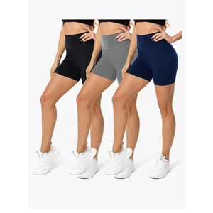FULLSOFT High Waisted Biker Shorts for Women-5" Tummy Control Fitness Athletic Workout Running Yoga Gym Shorts, Size -L -XL