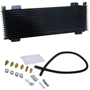 40k Transmission Oil Cooler Kit Compatible with Heavy Duty 40,000 GVW Max Low Pressure Drop Trans Cooler with Mounting Hardware, Towing Applications and Advanced Cooling Protection #LPD47391 (Black)